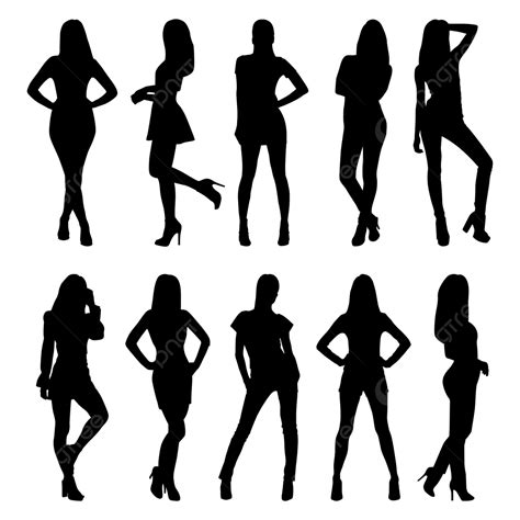 Silueta De Mujer Con Pose Vector Png Dibujos Modelos De Silueta Siluetas De Chicas Silueta