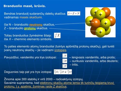 Ppt Atomo Branduolio Nukleoninis Modelis Protonai Ir Neutronai Jų