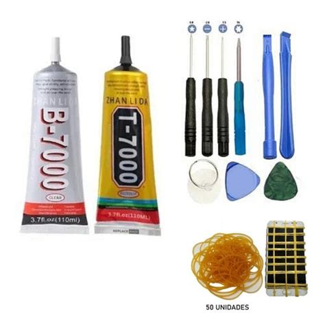 Kit Cola T7000 B7000 110ml 50 Elásticos Ferramentas