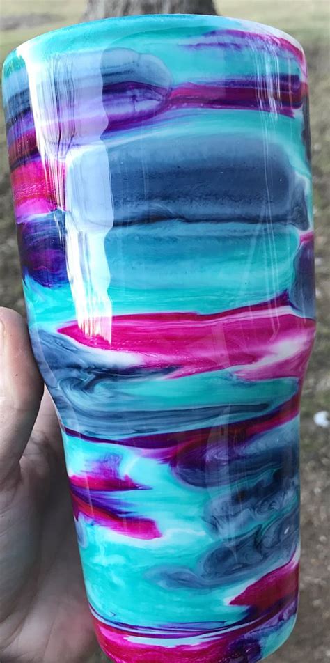 Alcohol Ink Double Walled Tumbler Custom Etsy Custom Tumbler Cups