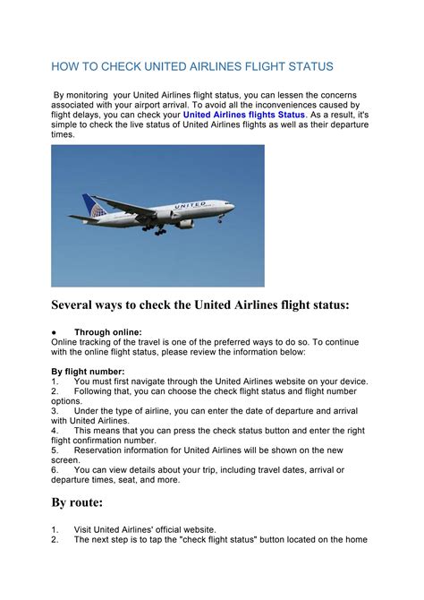 HOW TO CHECK UNITED AIRLINES FLIGHT STATUS by jonnyjohn2 - Issuu