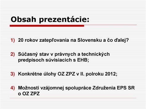 Prezentácia činnosti OZ Združenie pre zatepľovanie budov ppt stáhnout