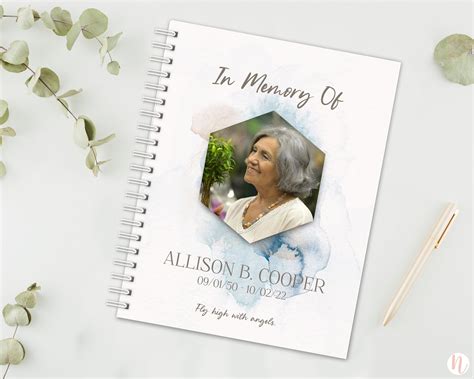 Memorial Book Personalized Memory Book Funeral Guest Book