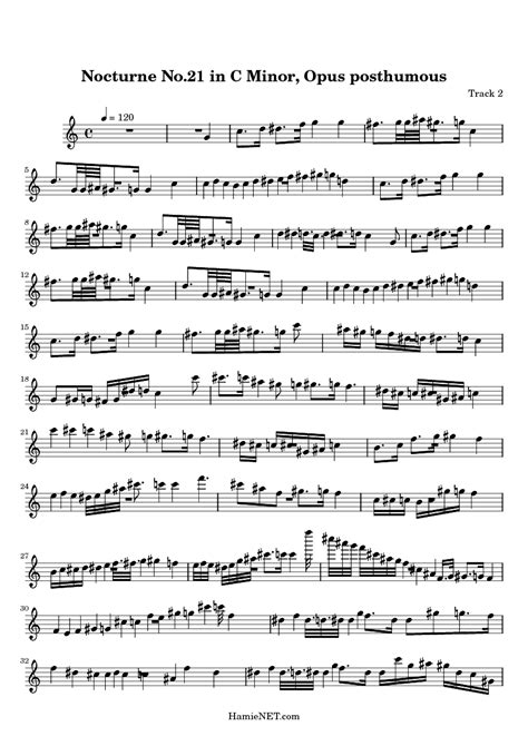 Nocturne No In C Minor Opus Posthumous Sheet Music Nocturne No