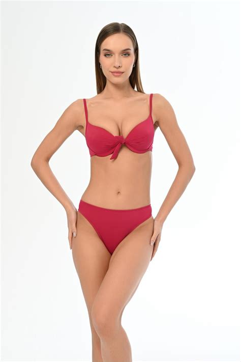 AQUAVİVA Aquaviva Kadın Vişne Fiyonklu Tayvan Kaplı Bikini Takımı Fiyatı Yorumları Trendyol