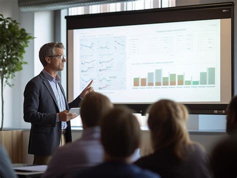 Premium Photo Businessman Presenting Results In Meeting