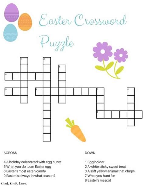 Easter Crossword Puzzle Free Printable Artofit