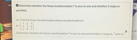 Solved Dad JS Determine Whether The Linear Transformation Chegg