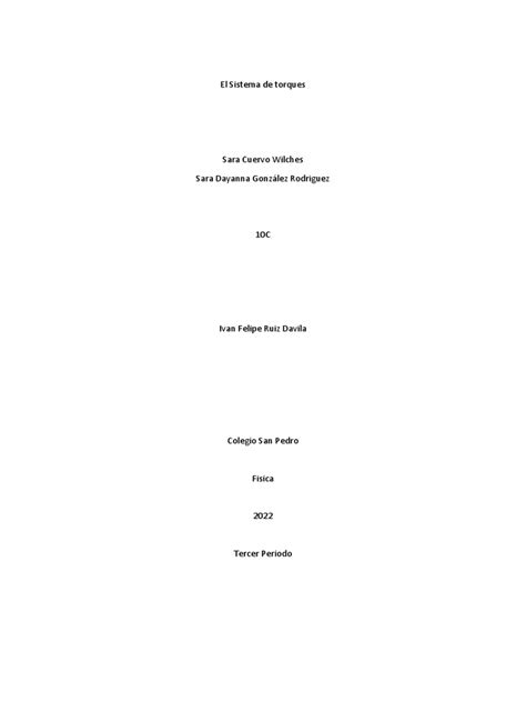El Sistema De Torques Pdf Science