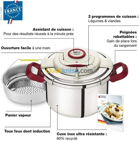 Seb Autocuiseur Cocotte Minute Clipso Pr Cision L Gris Rouge