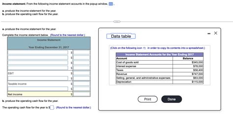 Solved Income statement. From the following income statement | Chegg.com 