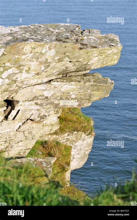 Devonian Limestone Rock Overhang On Top Of Castle Rock Valley Of The