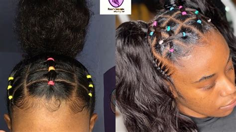 Curly Hairstyles Rubber Bands / Natural Hairstyle w/Jewels & Rubber ...