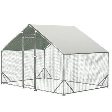 Runesay 10 Ft L X 66 Ft W X 656 Ft H Large Metal Chicken Coop Walk