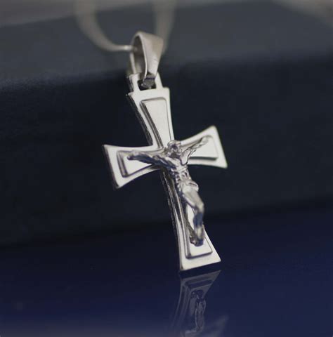 Silver Cross Necklace Sterling Silver Cross Necklace - Etsy