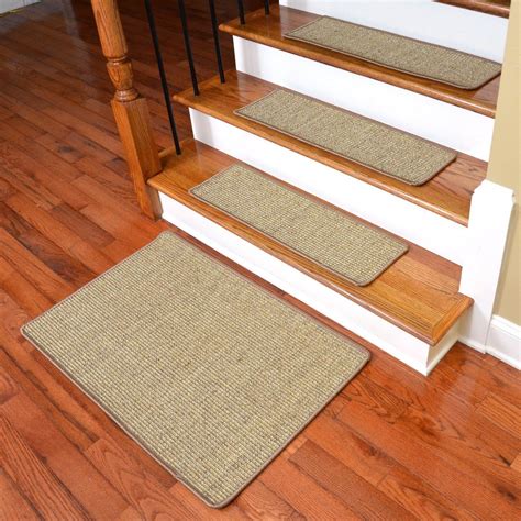 Dean Attachable Non-Skid Sisal Carpet Stair Treads - Desert - Set of 13 ...