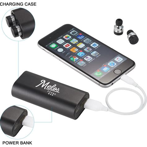 Metal True Wireless Earbuds And Power Bank Corporate Specialties