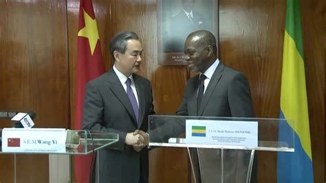 Gabon S Foreign Minister Noel Nelson Messone Who Met Visiting Chinese