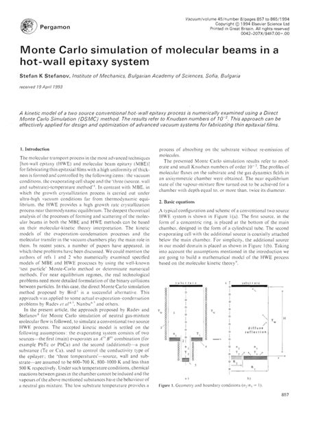 (PDF) Monte Carlo simulation of molecular beams in a hot-wall epitaxy ...