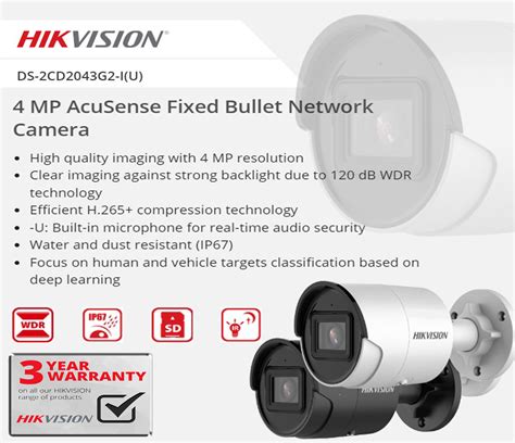 4 MP AcuSense Fixed Bullet Network Camera DS 2CD2043G2 I Lazada PH