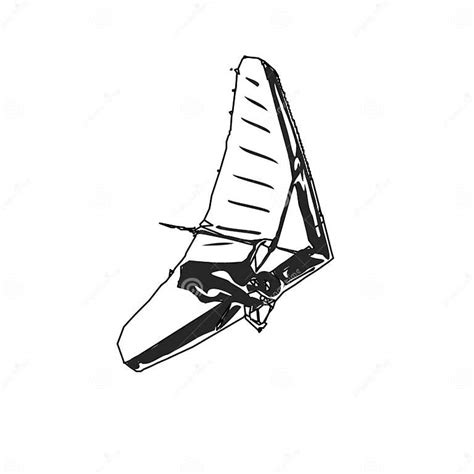 Sketch Of A Hang Gliding Image For An Element Of Activity Symbols And