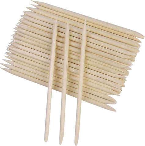 Lot de 100 bâtonnets en bois doranger repousse cuticules pour manucure