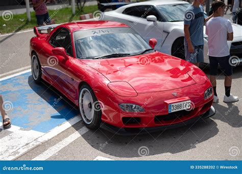 Mazda Rx Rotary Engine At A Car Meeting Tuned In Japanese Style For