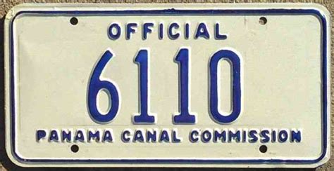 US Panama Canal Zone Commission 1970s license plate 6110