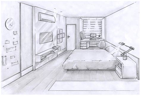 CROQUI DORMITÓRIO ADOLESCENTE. | Desenho de arquitetura interior ...