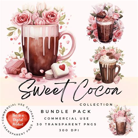 Cocoa Cup Clip Art For Commercial Use Sweet Cocoa Clipart Food Clipart Hot Chocolate Mugs