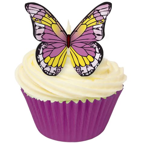 Edible Purple And Yellow Wafer Butterflies 12 Best Before 05 2024