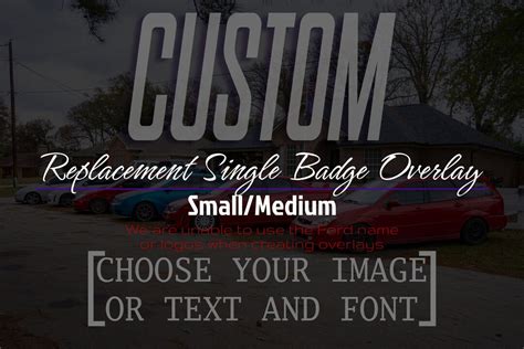 Replacement Custom Ford Badge Overlay Size: Small/medium Must Provide ...