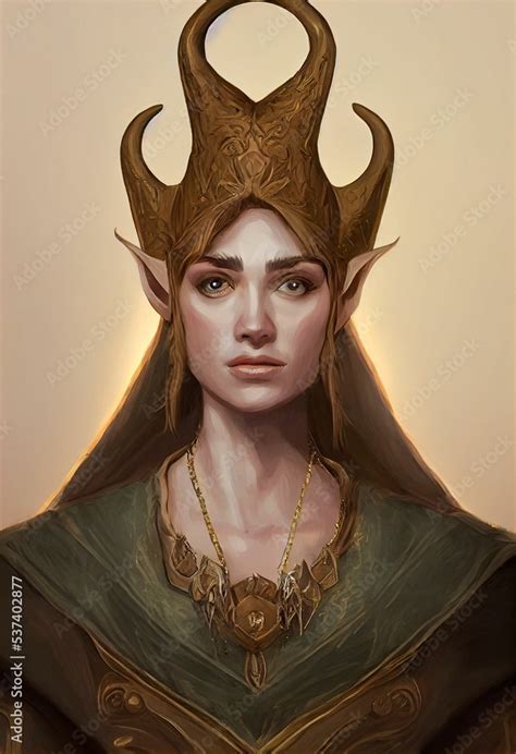 Hyper Realistic Ai Generated Digital Art Of A Fantasy Elf Queen With