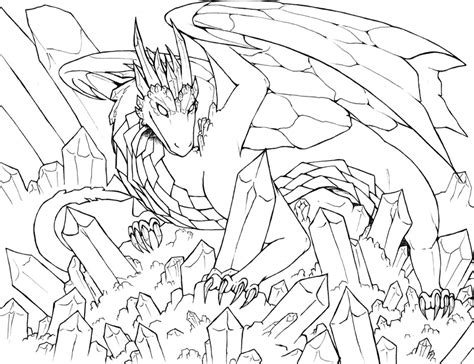 Crystal Dragon Lineart By Raerae On Deviantart