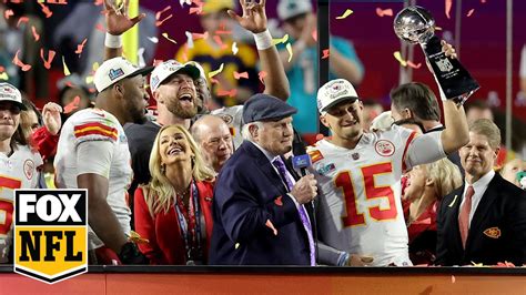 Kansas City Chiefs Patrick Mahomes Lift Lombardi Trophy Following