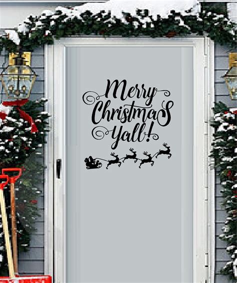 Merry Christmas Yall Christmas Wall Window Or Door Decal 13 X 15