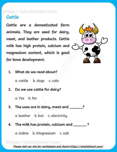 Paragraph Comprehension Worksheets