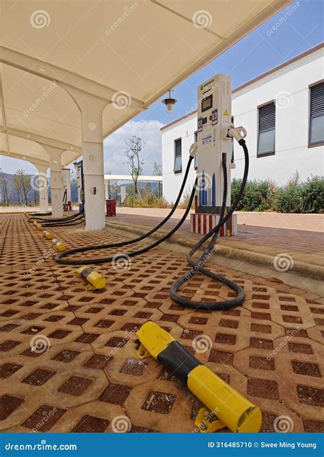 Scene Of The Electric Vehicles Charging Station For Charge Ev Battery