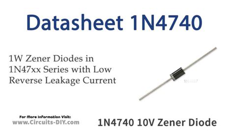 1n4740 10v 1w Zener Diode Datasheet