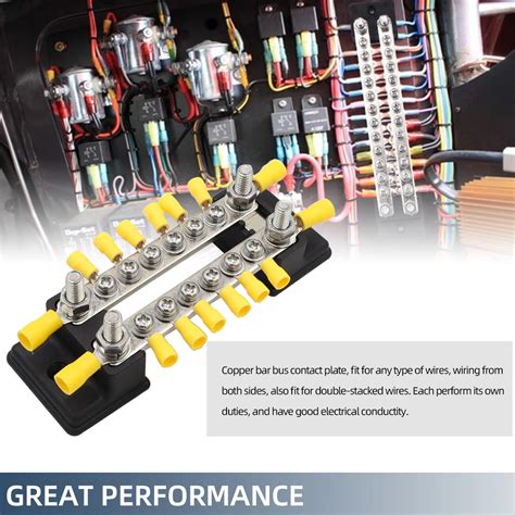 12 Way Bus Bar Terminal Block Dual Row 12 Terminal Bus Bar Kit 150A