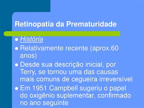 Clube De Revista Retinopatia Da Prematuridade Ppt Carregar