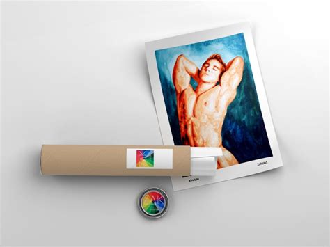Relaxing Masculine Nude Male Gay Art Print Nude Male Art Lgbtq Etsy