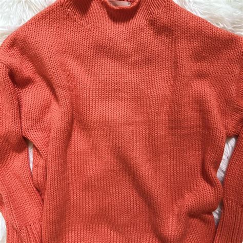 Autumns Vibrant Orange Cozy High Neck Sweater Depop