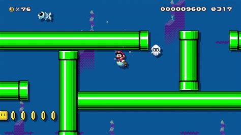 Super Mario Maker Levels Underwater Pipe Chaos Youtube