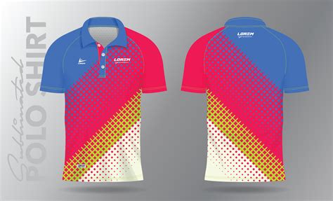 Sublimation Polo Shirt Mockup Template Design For Badminton Jersey Tennis Soccer Football Or