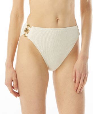 MICHAEL Michael Kors Women S Chain Detail High Leg Bikini Bottoms Macy S