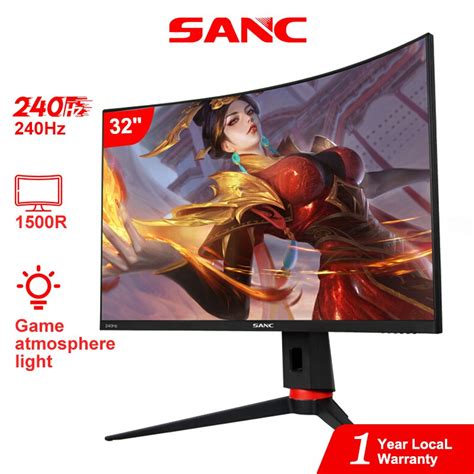 240HZ 32inchSANC Curved Monitor For Gaming Tilt Height And Pivot