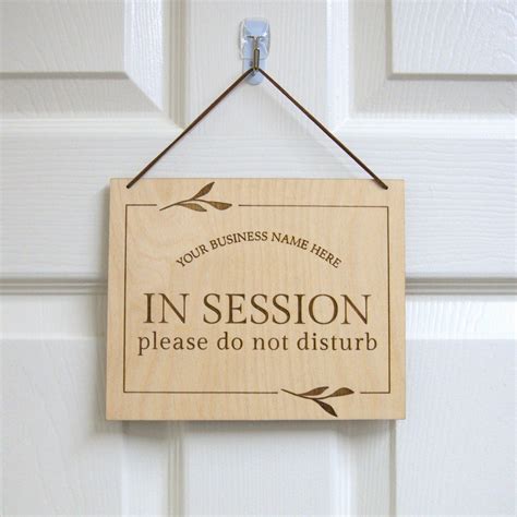 Personalized Double Sided Door Sign For Office Welcome Sign In Session