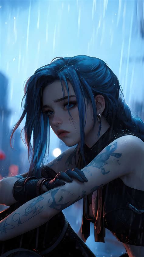 1080x1920 Jinx In Rain League Of Legends Iphone 76s6 Plus Pixel Xl One Plus 33t5 Hd 4k