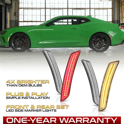 Chevy Camaro Clear Lens Led Side Marker Lights Amber Red